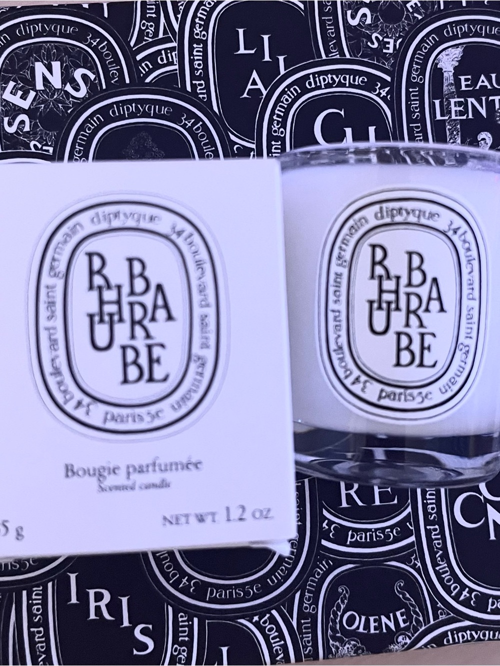 diptyque Rhubarbe Scented Mini Candle
